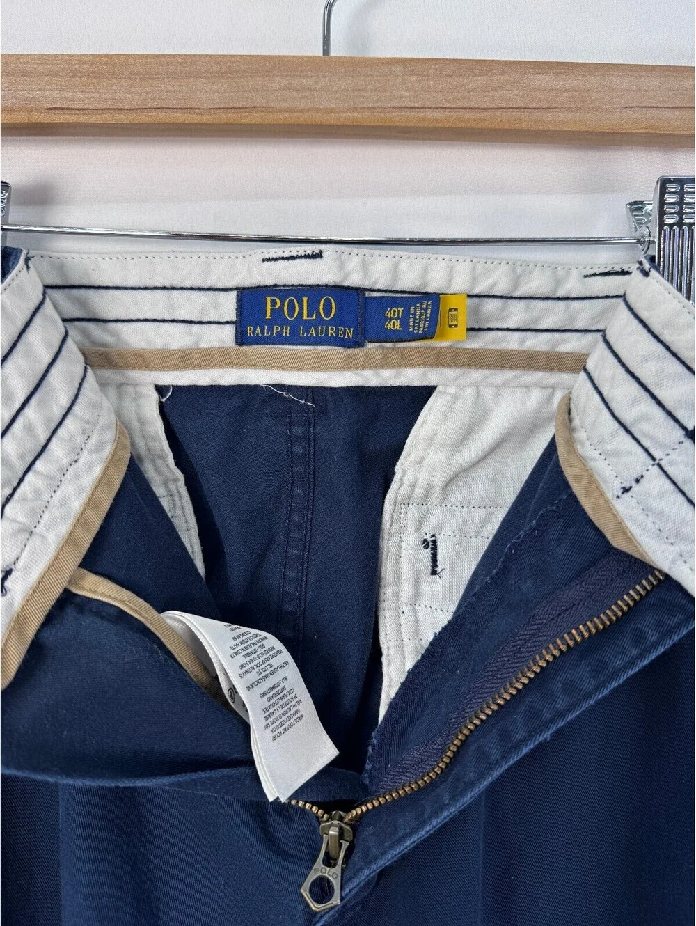 Polo Ralph Lauren Gellar Classic Fit Cargo Shorts Navy Cotton Men Size 40 Tall